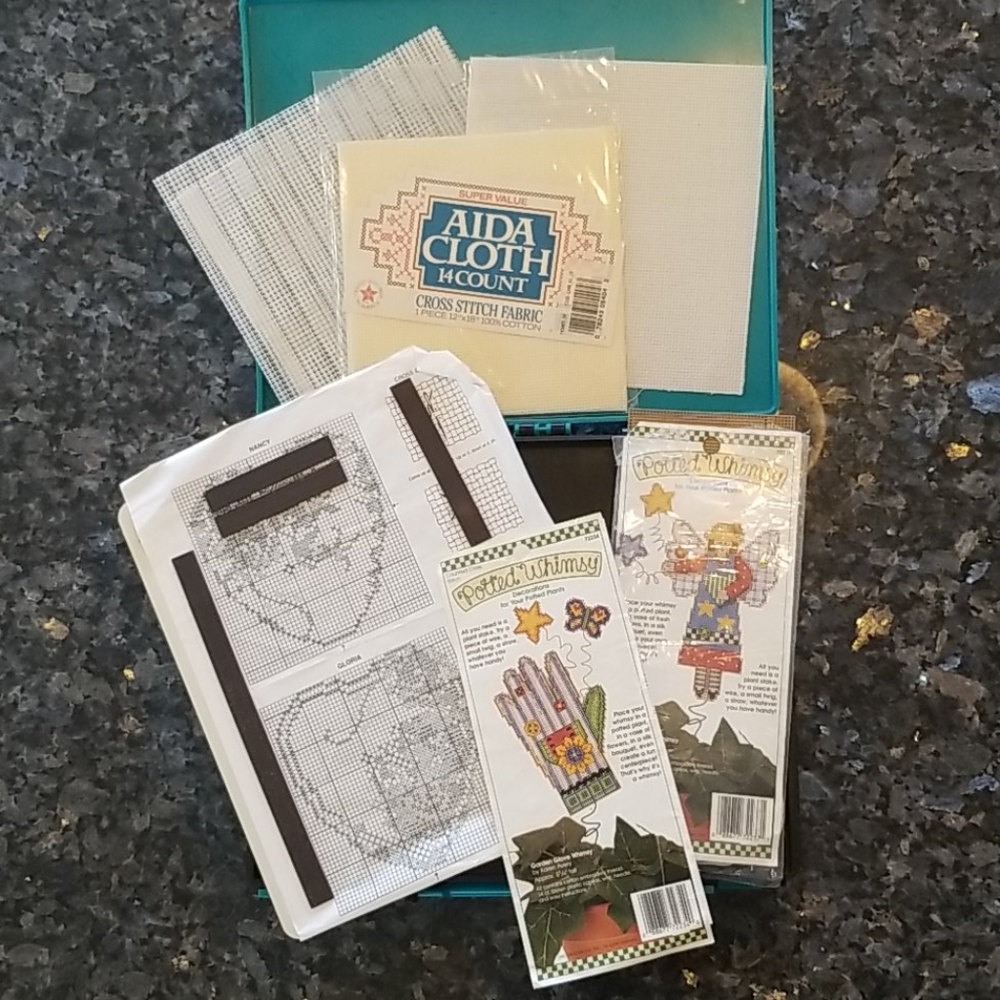 Cross stitch case and supplies